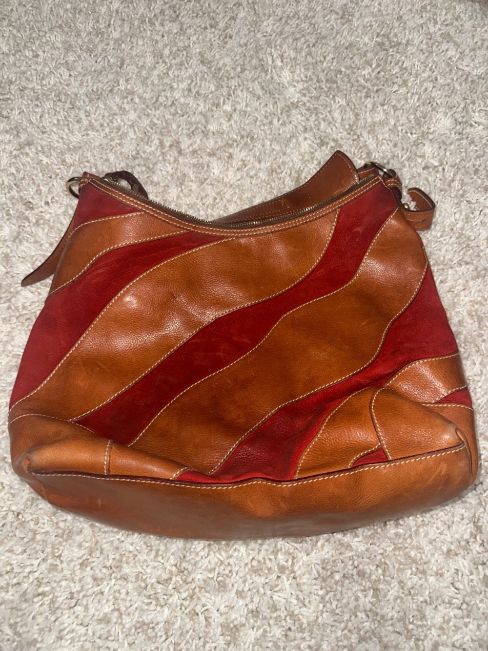 Vintage Dooney & Bourke Suede and Leather Shoulder Bag - Picture 2 of 3